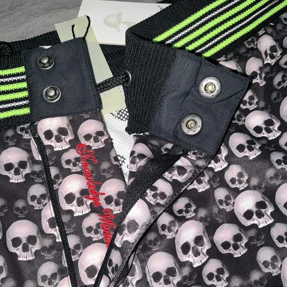 Robert Graham Swim Trunks Mens 44 Black Skull Print Excellent Board Shorts NWT